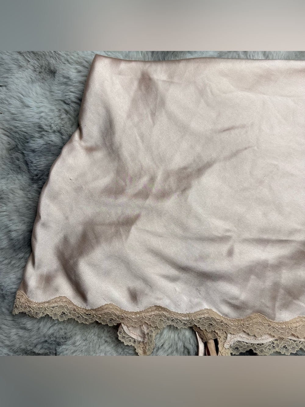 Victoria’s Secret 2016 Champagne Satin Lace Slip Chemise Nightgown M - Picture 13 of 15